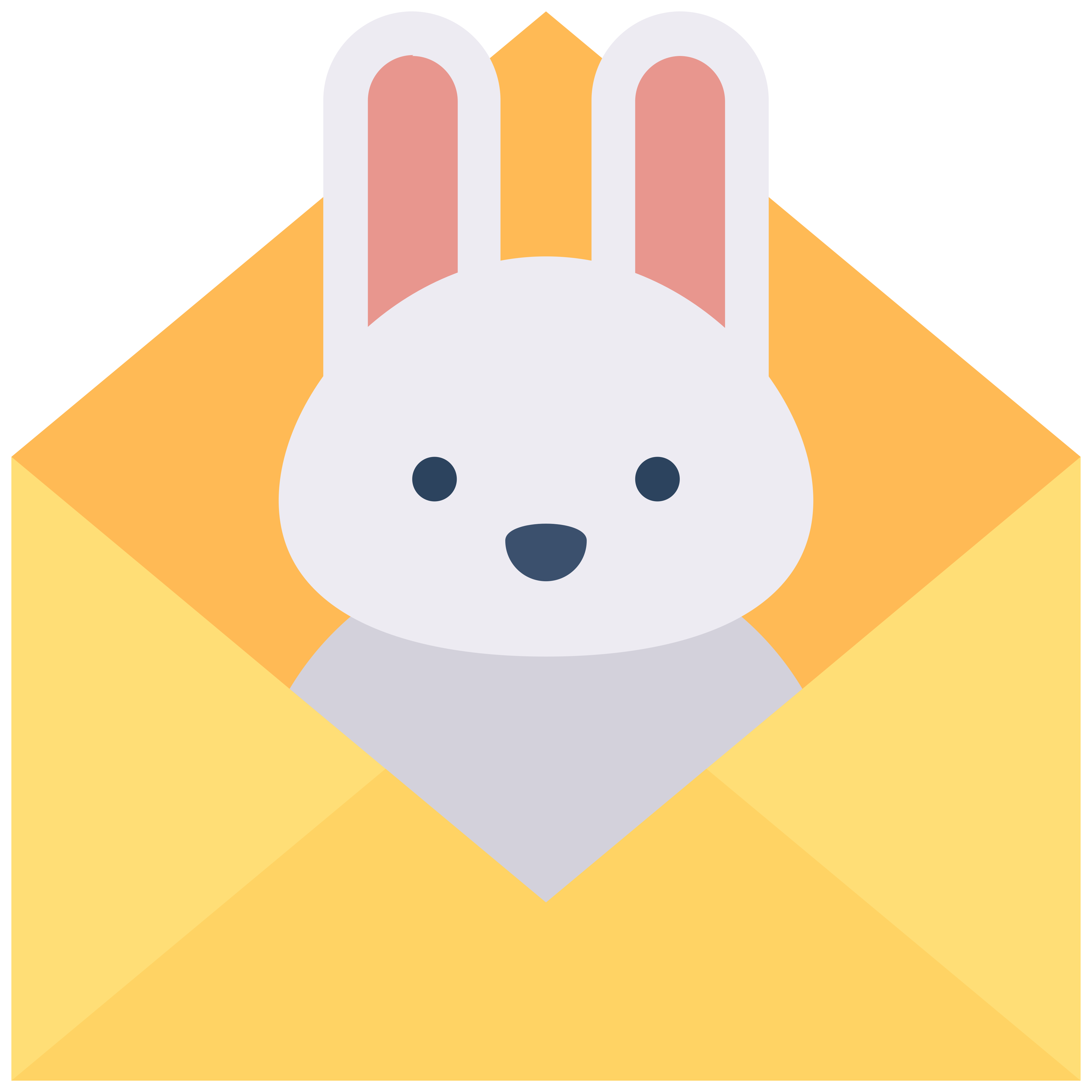 Dessin d'un lapin avec une enveloppe